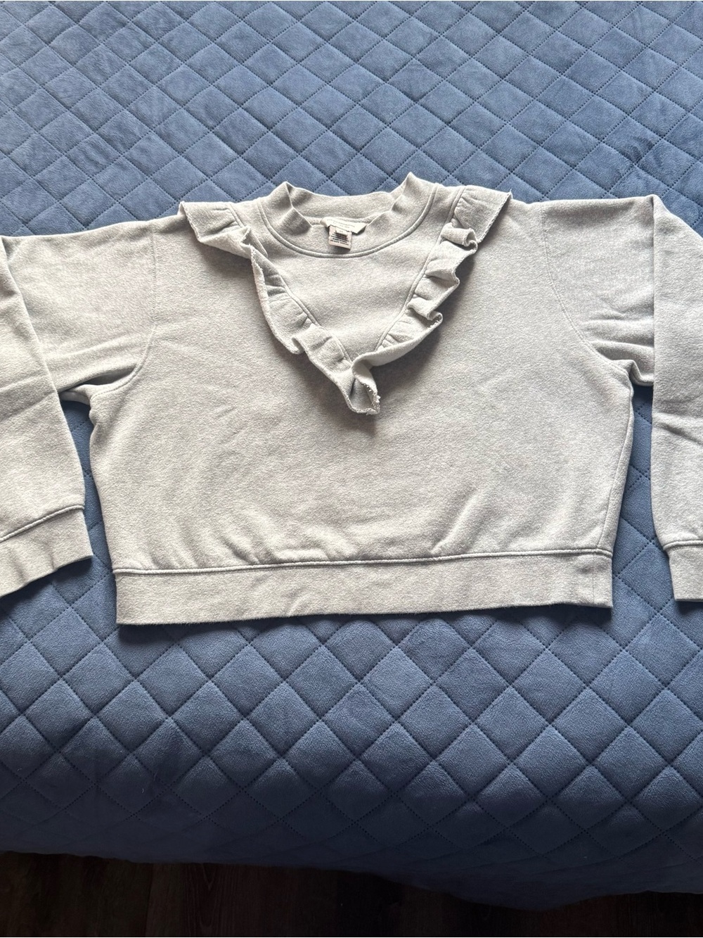 French Connection  Women Sweatshirt M Gray  Cropped Pullover